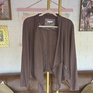 Maurices Chocolate Brown Checkered Cardigan